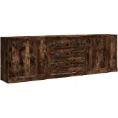 vidaXL Sideboards 3 Stk. Räuchereiche Holzwerkstoff