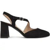Caprice Damen Slingpumps Leder Pumps Blockabsatz Riemchen 9-29600-44, Größe:38 EU, Farbe:Schwarz