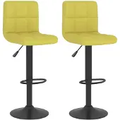 vidaXL Barhocker 2 Stk. Grün Stoff