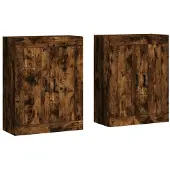 vidaXL Wandschränke 2 Stk. Räuchereiche Holzwerkstoff
