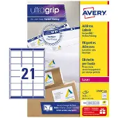 Avery Etiketten Zweckform ultragrip L7160, 63,5x38,1 mm, weiss, Pk. 2100 Stk.