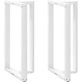 vidaXL Bartischbeine T-Form 2 Stk. Weiß 60x35x(110-111) cm Stahl
