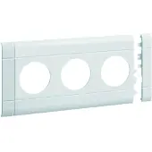 Hager GB08030LAN Blende 3-fach Steckdose zu Oberteil 80mm anreihbar halogenfrei alu