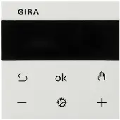 Gira System 3000, Digitales Thermostat, Room, Bluetooth, 2,48 MHz, Weiß, 10 m
