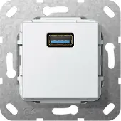 Gira 4847257, USB, Weiß