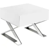 Angel Cerdá Nachttisch 7007 in Weiß / Stahl – (B)50 x (H)48 x (T)38 cm | Gr.: onesize