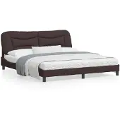 vidaXL Bettgestell ohne Matratze "Hvar" Dunkelbraun 180x200 cm Stoff