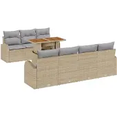vidaXL Garten-Sofa-Set 8 Stk. Beige und Hellgrau
