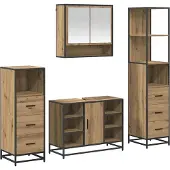 vidaXL Badezimmermöbel-Set 4 stk. Artisan-Eiche 80 x 33 x 60 cm