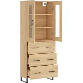 vidaXL Highboard Sonoma-Eiche 69,5x34x180 cm Holzwerkstoff