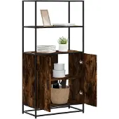 vidaXL Highboard Räuchereiche 68x35x139 cm Holzwerkstoff und Metall