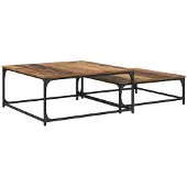 vidaXL Couchtisch 2 stk. Altholz 80 x 80 x 35 cm Holzwerkstoff
