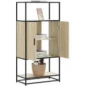vidaXL Highboard Sonoma-Eiche 68x35x139 cm Holzwerkstoff und Metall