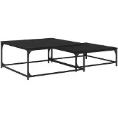 vidaXL Couchtisch 2 stk. Schwarz Eichen-Optik 80 x 80 x 35 cm