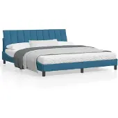 vidaXL Bettgestell ohne Matratze "Hanko" Blau 180x200 cm Samt