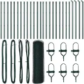 vidaXL Bodenmontierter Sechseckzaun 50 x 0,8 m PVC-beschichteter Stahl