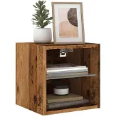 vidaXL TV-Wandschrank mit LED-Leuchten Altholz-Optik 30x28,5x30 cm
