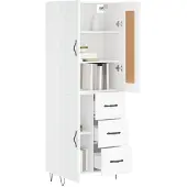 vidaXL Highboard Weiß 69,5x34x180 cm Holzwerkstoff