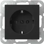 GIRA Giersiepen 4466005 SCHUKO-Steckdose o.Krallen System 55 Schwarz matt (lackiert)