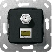 Gira 569710. Buchsen-Typ: RJ-45. Produktfarbe: Schwarz (569710)