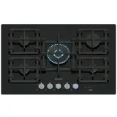 Siemens iQ700 ER7A6RH40, Schwarz, Integriert, 75 cm, Gaskochfeld, Gehärtetes Glas, 5 Zone(n)