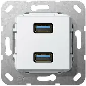 Gira USB 3.0 A 2-fach Kpl. Einsatz Reinweiß
