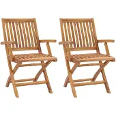 vidaXL Klappbare Gartenstühle 2 Stk. Massivholz Teak