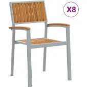 vidaXL Stapelstuhl 8 Stk. Braun Massivholz Akazie Stapelbar