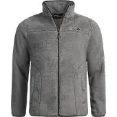 Arctic Seven Herren Sherpa Fleecejacke – Warme Outdoorjacke mit Zipper – Dunkelgrau