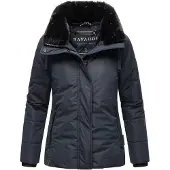 NAVAHOO Winterjacke "Frostii XIV" ohne Kapuze modische Damen Winter Steppjacke mit Kunstfellkragen