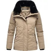 NAVAHOO Winterjacke "Frostii XIV" ohne Kapuze modische Damen Winter Steppjacke mit Kunstfellkragen
