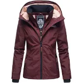 MARIKOO Damen Übergangsjacke Erdbeere mit Doppelkragen & Fleece-Innenfutter