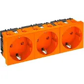 Obo Bettermann OBO 6120044 Steckdose 0°, 3-fach Schutzkontakt 250V, 10/16A Polycarbonat reinorange RAL 2004 STD-D0 ROR3
