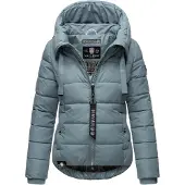 NAVAHOO Steppjacke "Amayaa" mit Kapuze stylische Damen Winterjacke mit coolen Applikationen