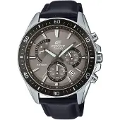 Casio Edifice Armbanduhr Edelstahl schwarzes Lederband EFR-552L-5AVUEF