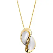 Orphelia 'Ameliana' Damenkette mit Anhänger aus 925er Sterlingsilber – Silber/Gold ZH-7508