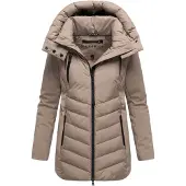 MARIKOO Winterjacke "Tivaa" mit abnehmbarer Kapuze und figurbetonter Passform
