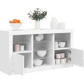 vidaXL Sideboard mit LED-Leuchten Weiß 123x37x67 cm