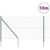 vidaXL Sechseckzaun mit Pfosten 10 x 1,2 m PVC-beschichteter Stahl