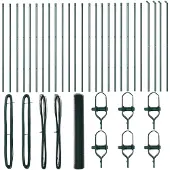 vidaXL Bodenmontierter Sechseckzaun 50 x 1,4 m PVC-beschichteter Stahl