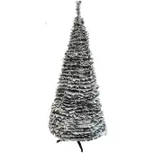 FDL Snowtree Spiral 45x20 cm 25LED warmweiß K2033 BattBox3D Kunstweihnachtsbaum (bruin;wit)