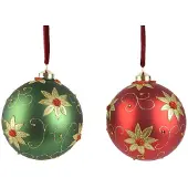 Décoris Weihnachtskugel Glas d12 cm a2 (mix)