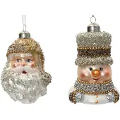 Décoris Nussknacker Glas L9b5h11 cm gold/silber a3 (tweekleurig)