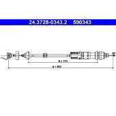 Ate 24.3728-0343.2 Kupplungsseil Seilzug passend für PEUGEOT PARTNER Combispace (5F) PARTNER Kasten (5) PARTNER Pritsche/Fahrgestell