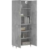 vidaXL Highboard Betongrau 69,5x34x180 cm Holzwerkstoff