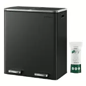 Songmics Mülleimer Mülltrennsystem 60L Softclose Schwarz