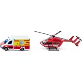 Siku Ambulance und Hubschrauber - Mercedes-Benz Rettung & Helico - - One Size - Autos