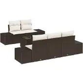 vidaXL Sofa Set Braun [Synthetisch]: Poly Rattan