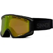 Sinner Skibrille Batawa OTG Matte Black Double Full Gold-Green Mirror Vent 25