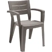 Dmora Outdoor-Stuhl Oberon Grau, stapelbar